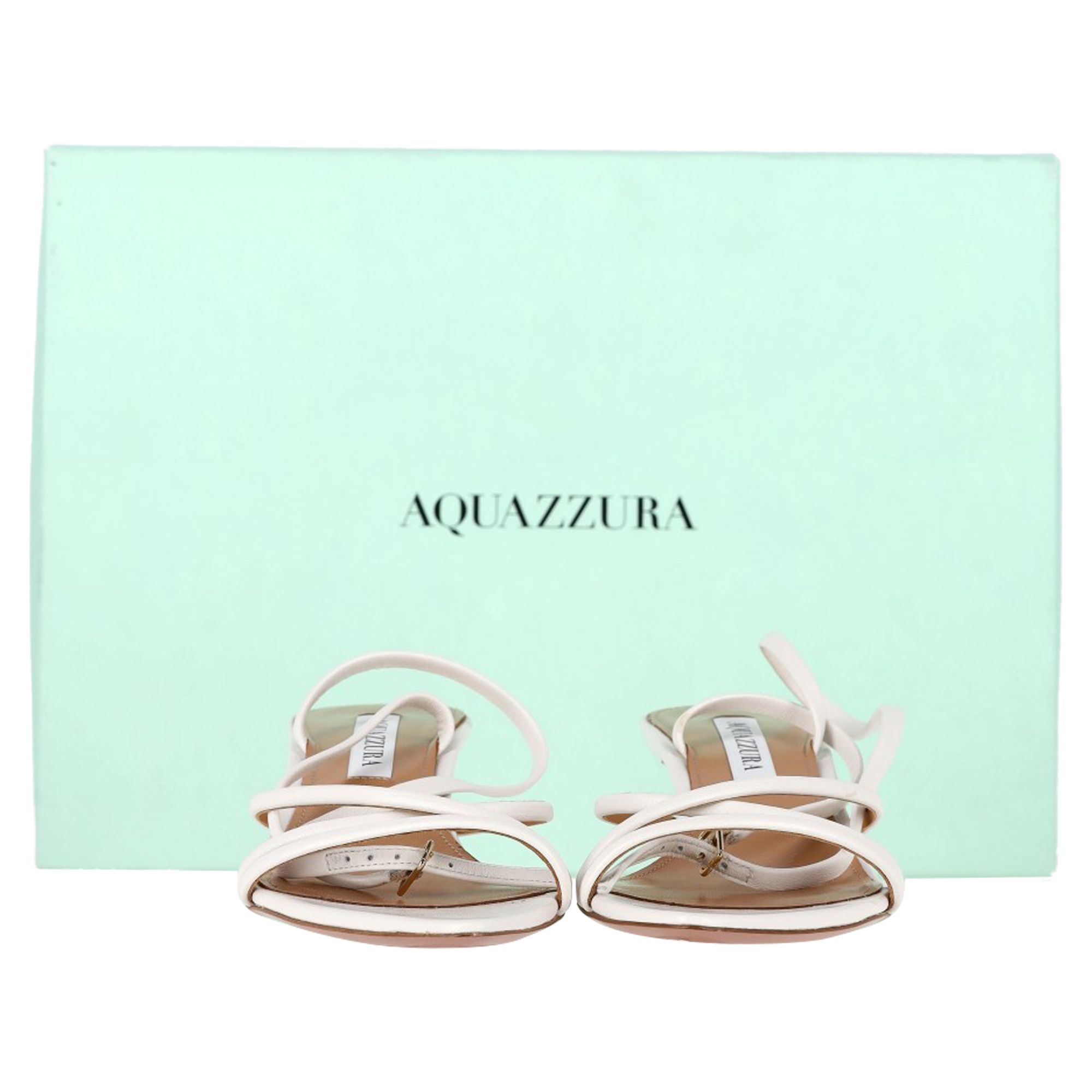 Aquazzura Preloved Roy 50 Sandals in White Leather
