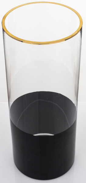 Wazon szklany czarno-przezroczysto-złoty 30x12 cm VIVIANAI