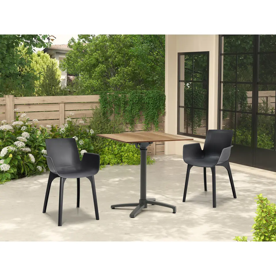 Sens-Line - Julia HPL Bistro Tafel - 70x70cm - Houtkleur