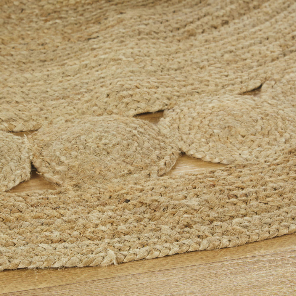 MAROULA - Tapis rond en jute tissé marron D160