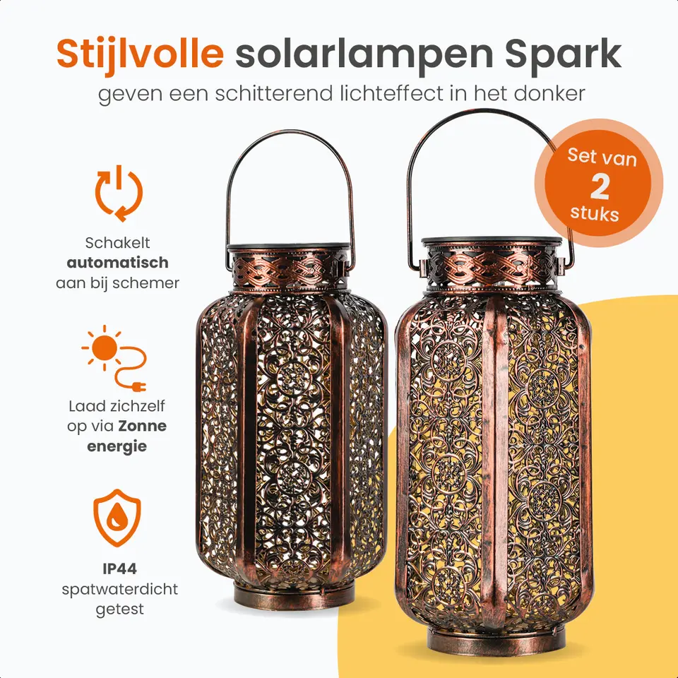 Goliving Solar Tafellamp Spark �?2 Stuks �?LED Buitenverlichting Zonne-energie