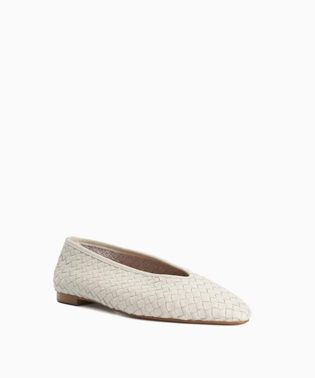 Henlee Ecru - Woven Pointed Ballet Flats