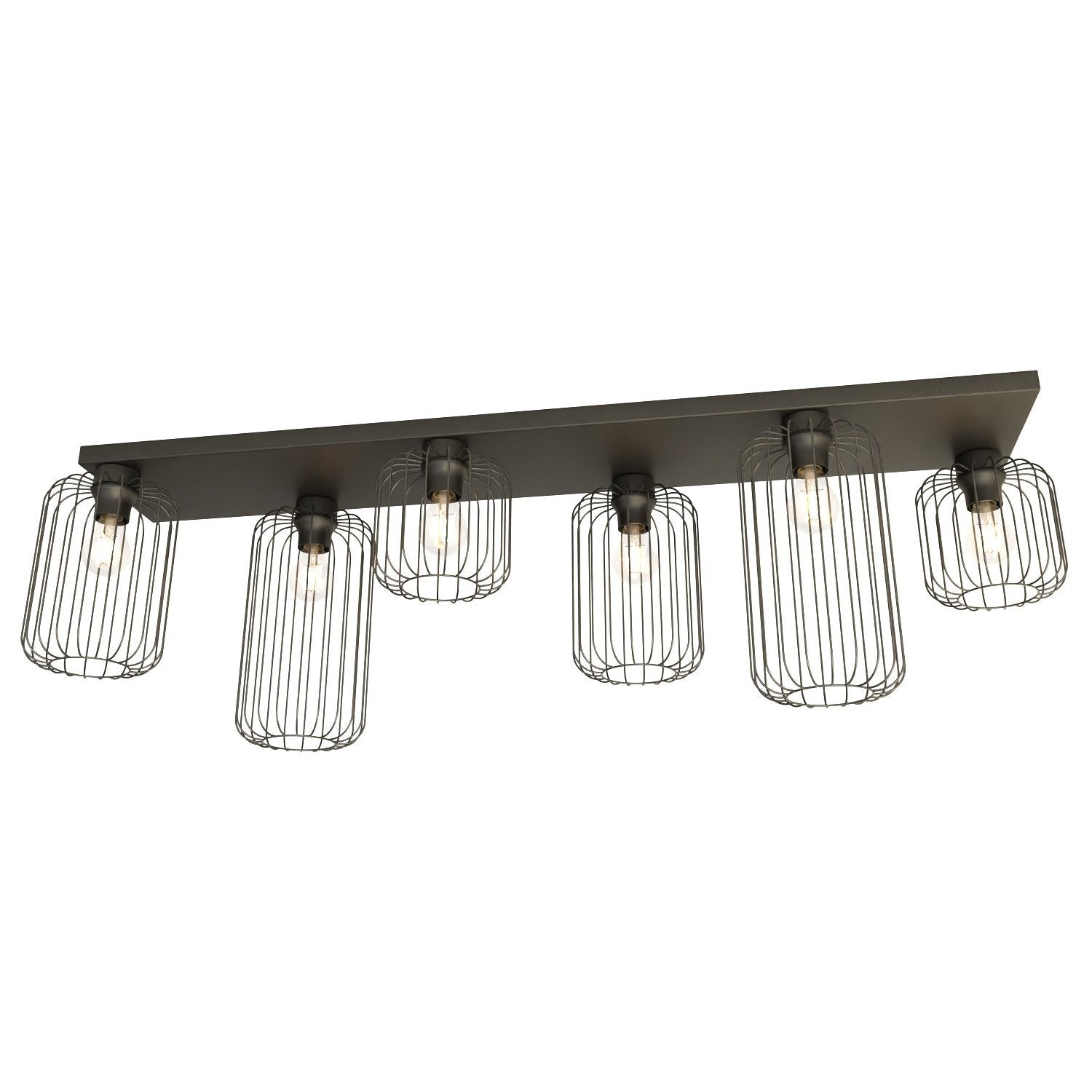 Emibig plafondlamp Barn - 6 lichts - 115 x 35  cm - zwart