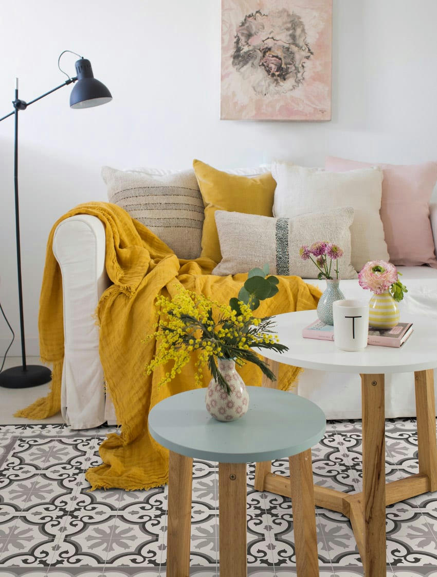 BARCELONE - Tapis en vinyle Avenir gris 60x120