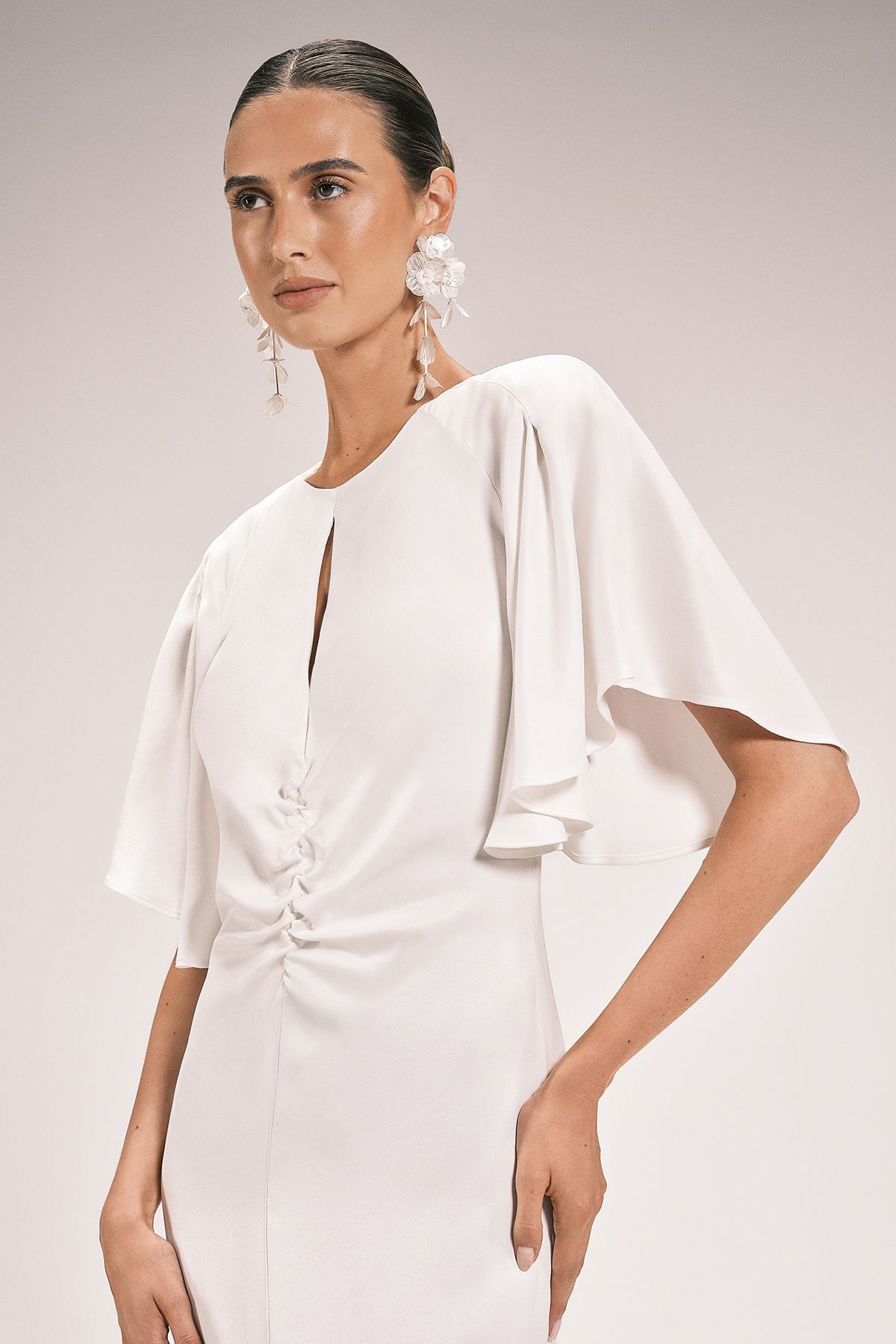 KarenMillen Viscose Satin Crepe Woven Maxi Dress