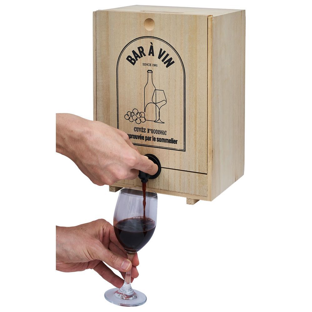 Distributeur de vin en bois pour cubi 5L
