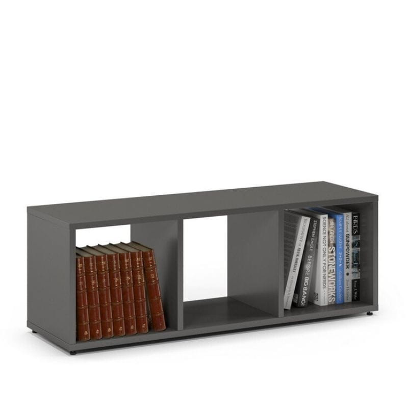 Mały regał komorowy, ETAP, 100x30x35 cm, grafit, mat | TYLETEGOTU