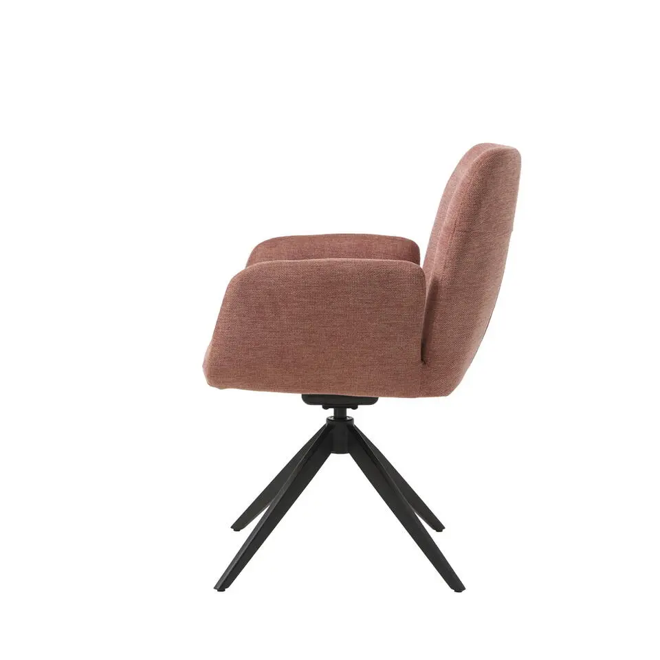 Eetkamerstoel Roze Metaal - 57,5x62x88cm - Roxana