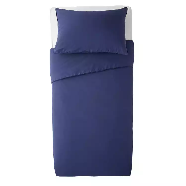 Habitat Cotton Rich 180 TC Plain Navy Bedding Set - Single