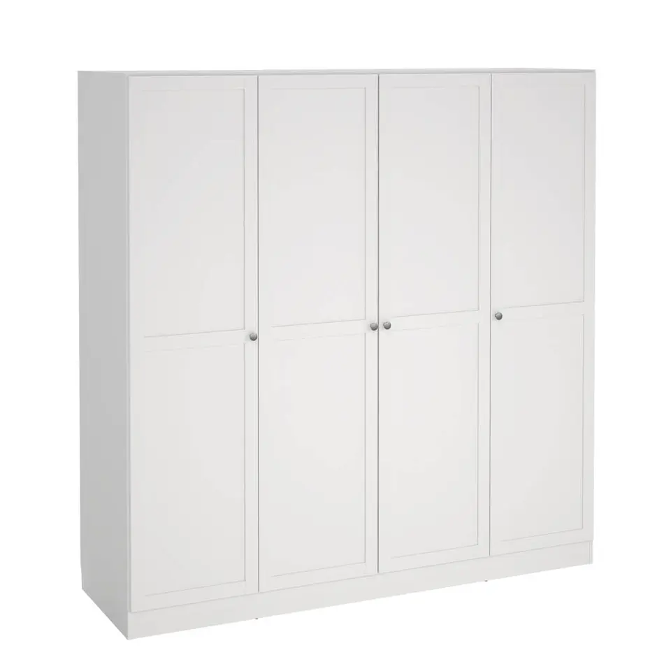 Kledingkast Lynn 4-deurs - wit - 200x196x62 cm