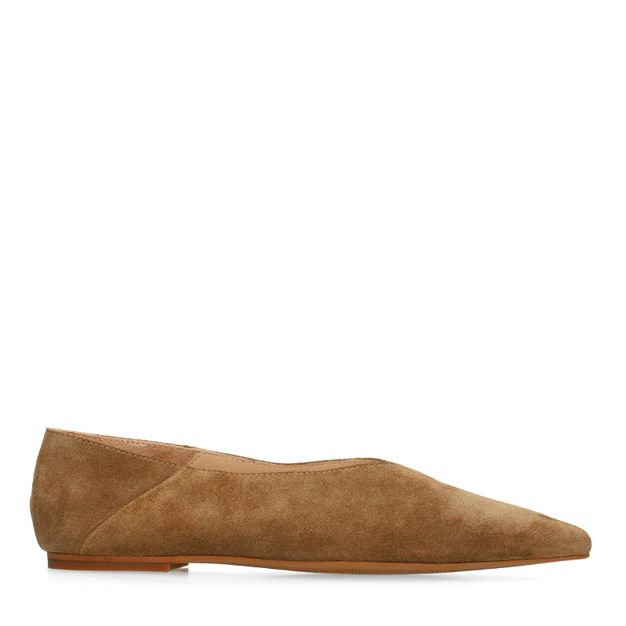 Beige suède ballerina's