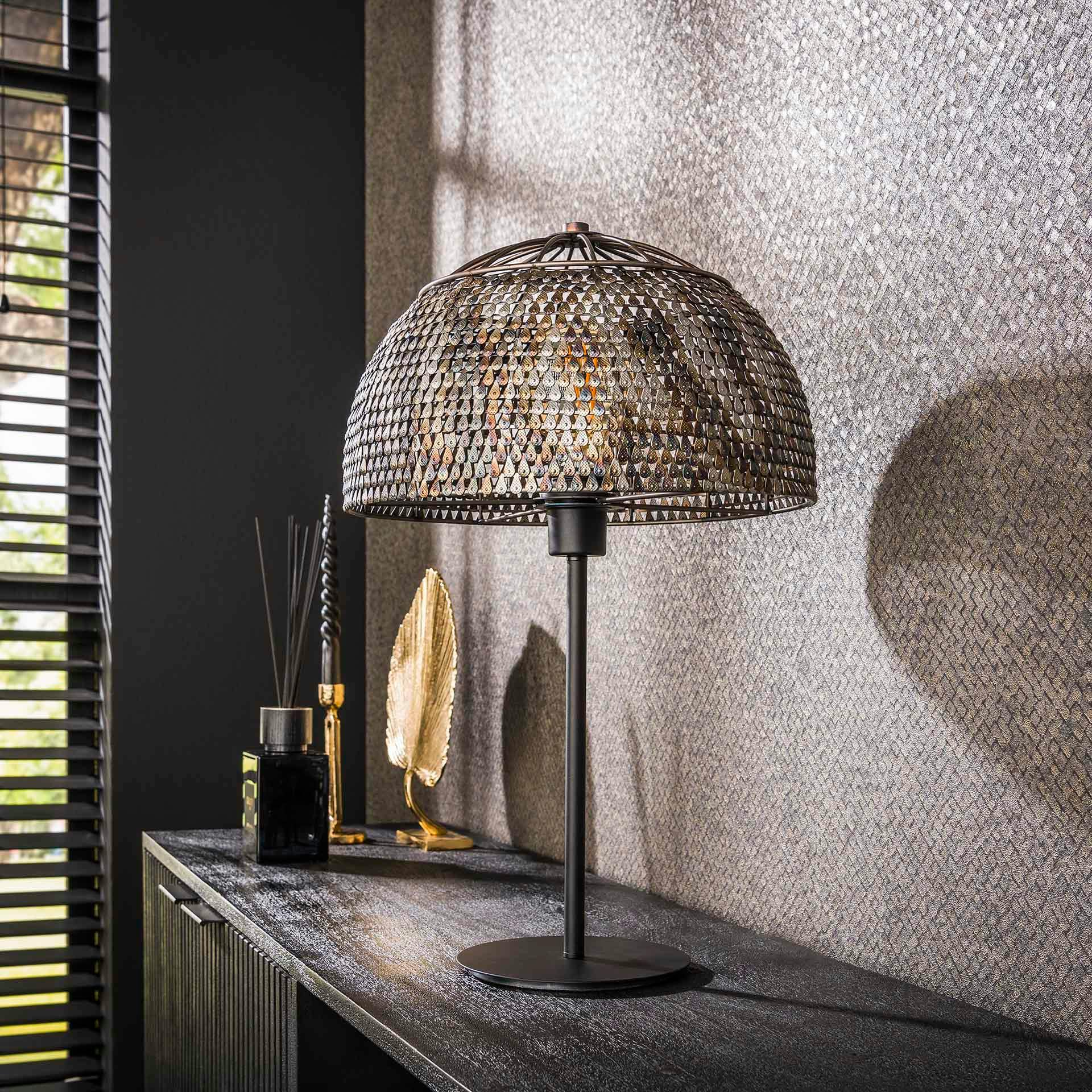 Lampe de salon avec abat-jour effet maille TRIBECA