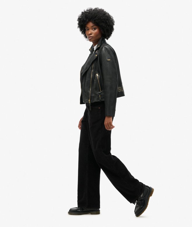 Mid Rise Wide Leg Cord Trousers