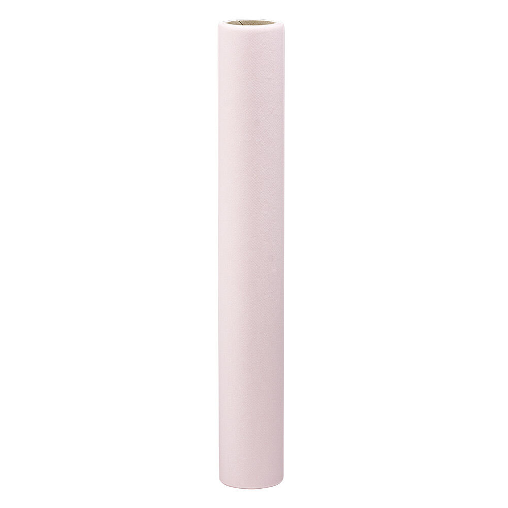 Chemin de table rose pâle effet tissu papier voie sèche L 4,8 m