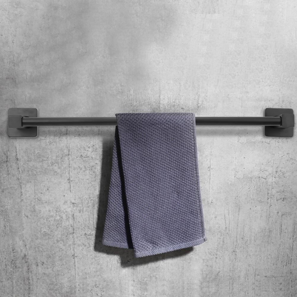 QUVIO Handdoekhouder stang metaal - Zwart