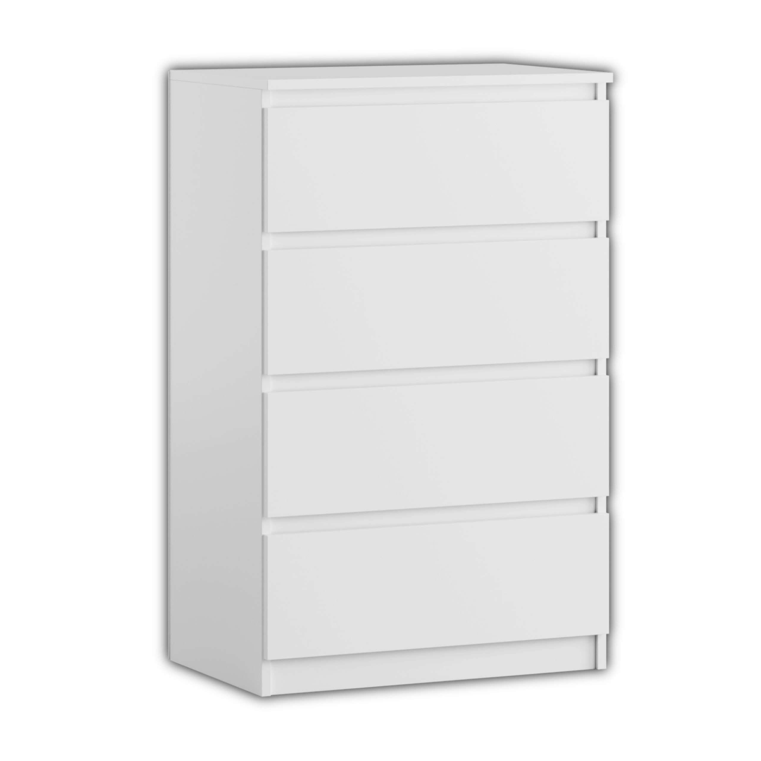 Komoda BASIC 4 szuflady – Biała | 61x97x40 cm