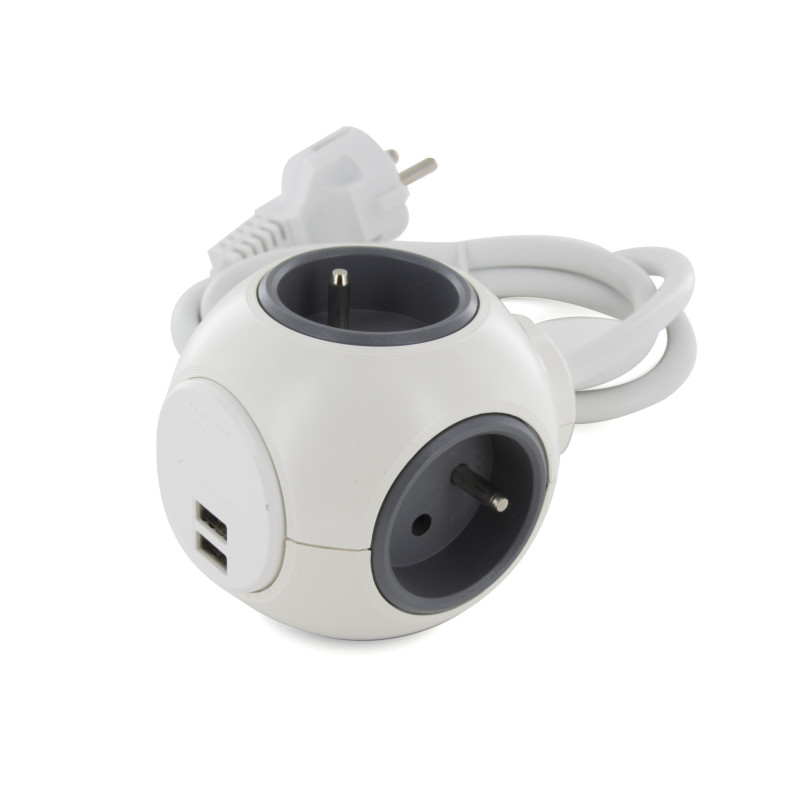 Prise powerball 4 x 16 A   2 prises USB CHACON