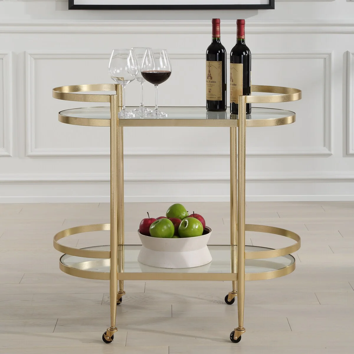 Uttermost Isabelle Gold Bar Cart - 30 H x 33.5W x 17.75 D
