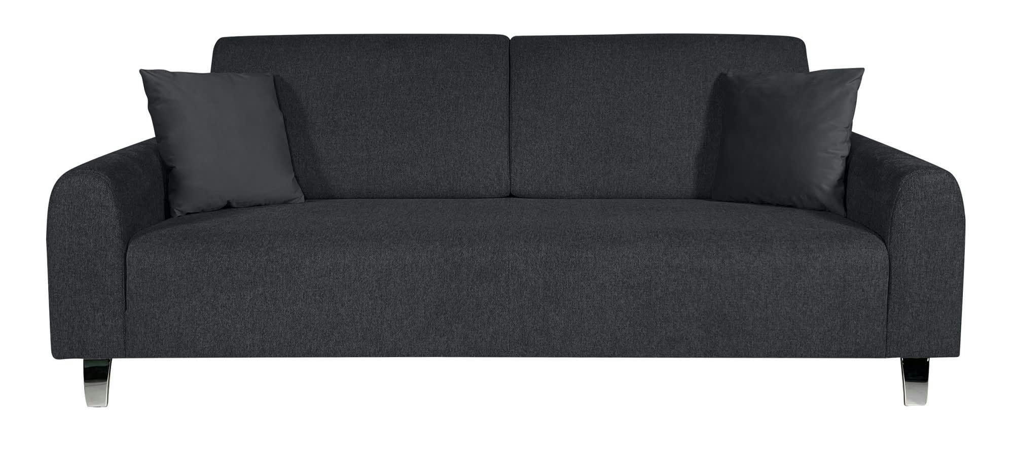 ELIJAH - Canapé fixe 3 places  en tissu gris anthracite