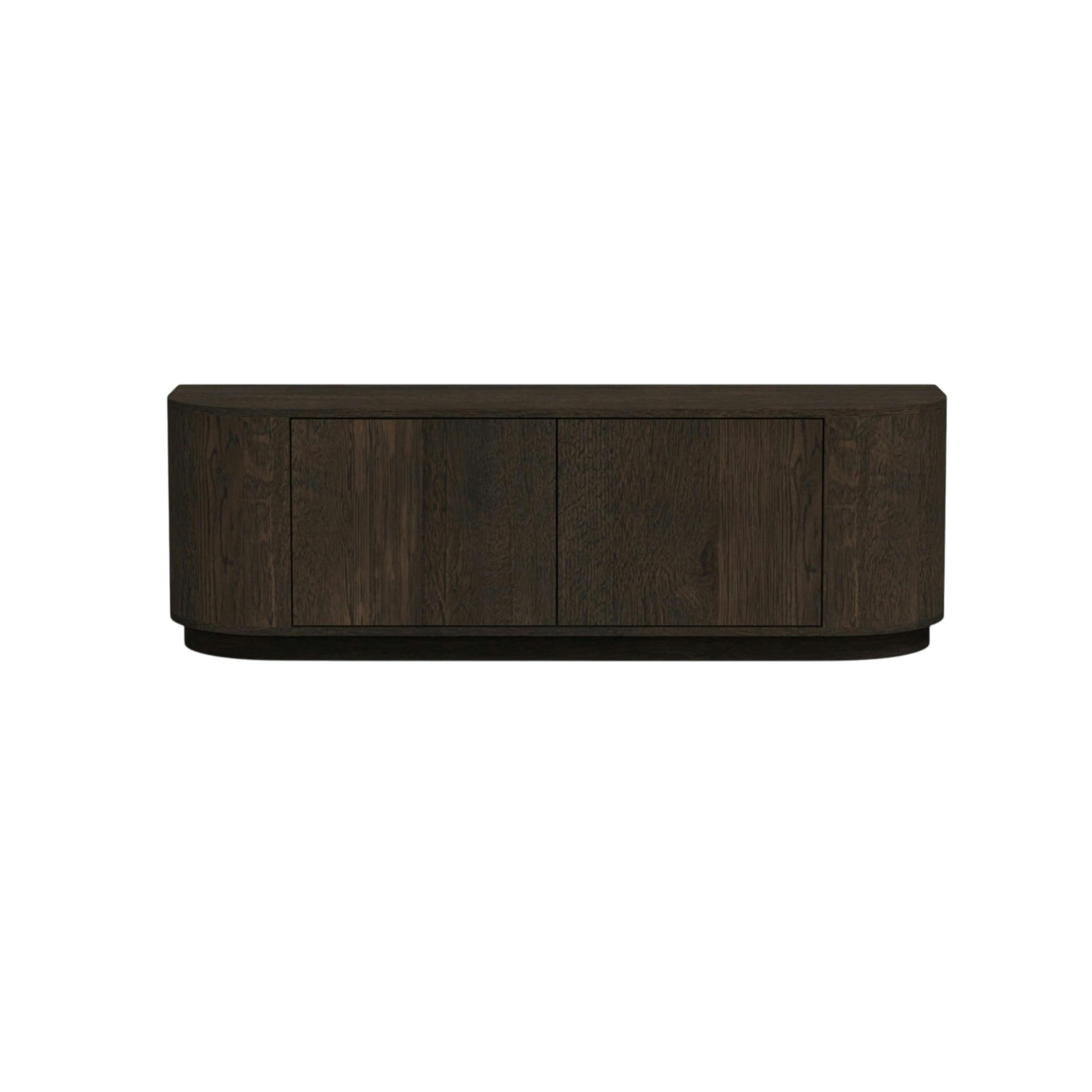 Meuble TV design en chêne brun 2 portes LOREN