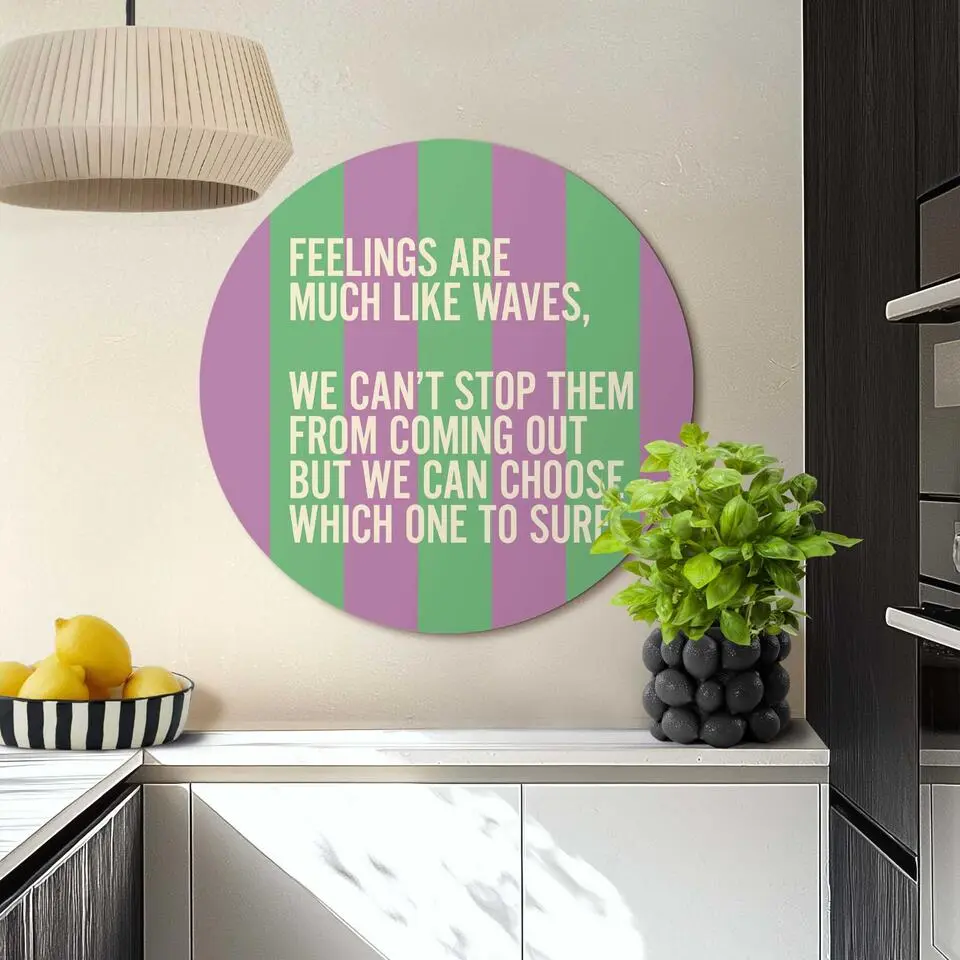 Glasschilderij Gevoelens zijn als golven - &Oslash; 70 - Paars