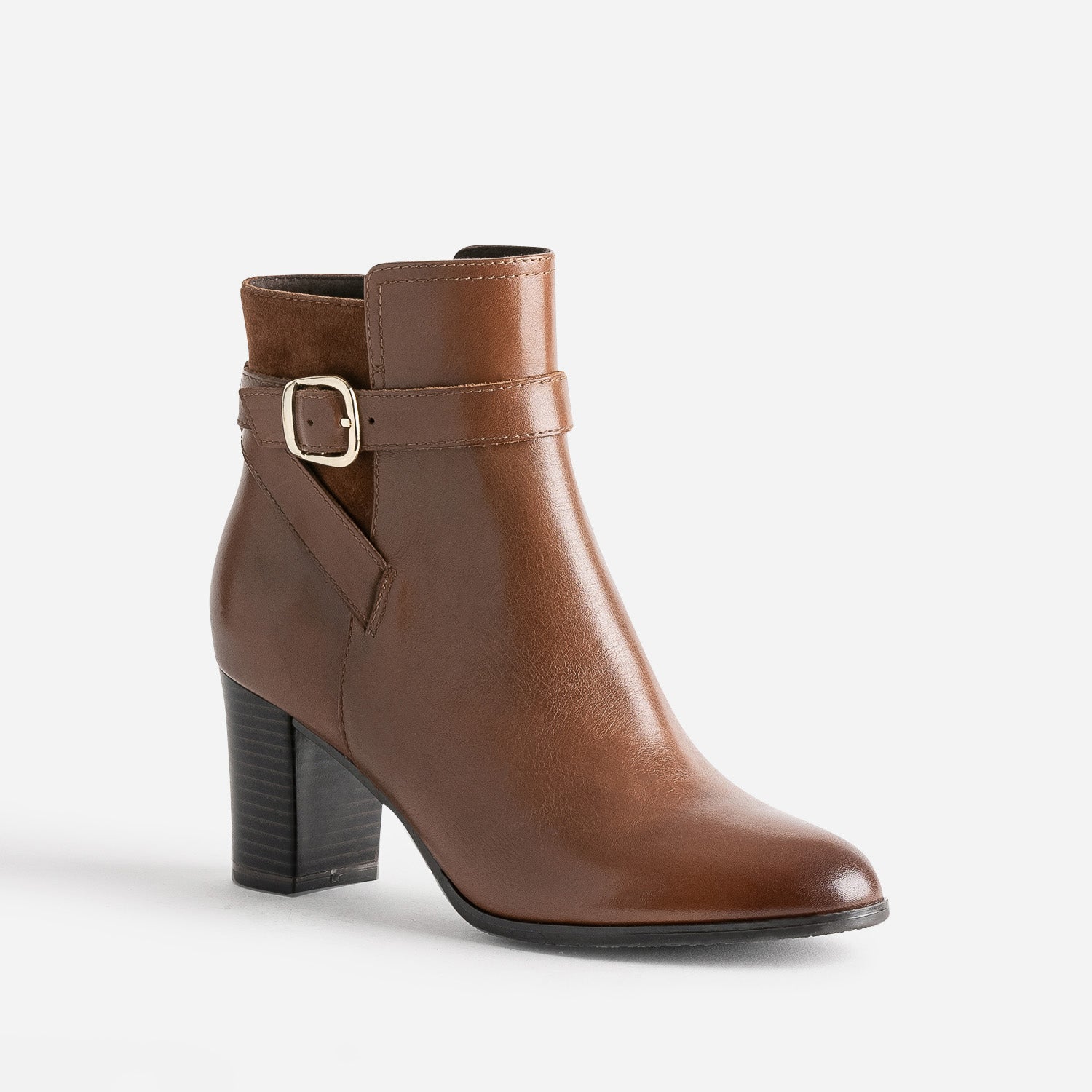 Boots CAPRICE marron en cuir et cuir velours