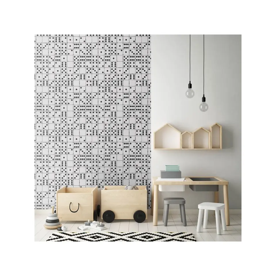 Dutch Wallcoverings - Horizons domino wit/zwart - 0,53x10,05m