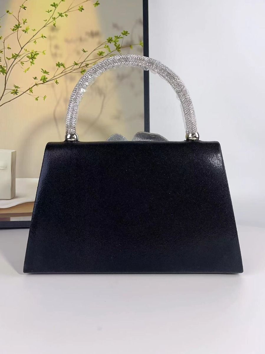 PEACH ACCESSORIES Rhinestone Rose Flower Evening Bag