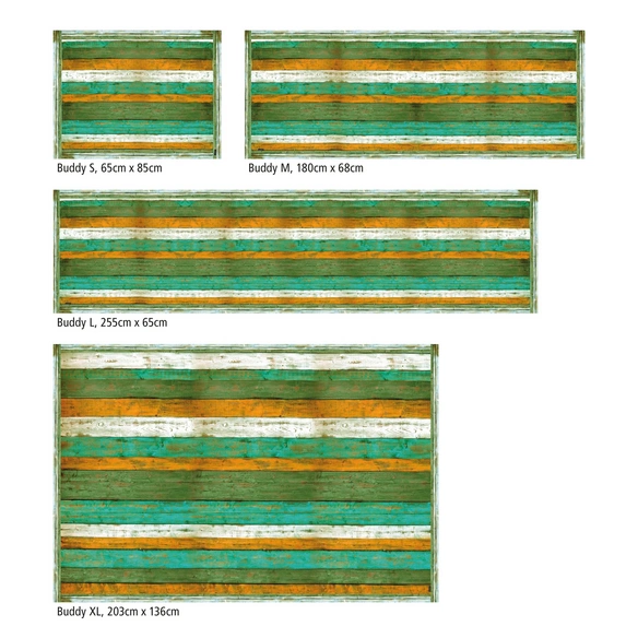 Vinyl Teppich »Jannis«, BxL:203 cm x 136 cm, grün|weiß|orange