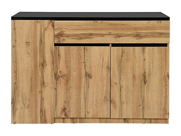 Ilot central de cuisine avec rangements - Noir et Naturel - MEILI