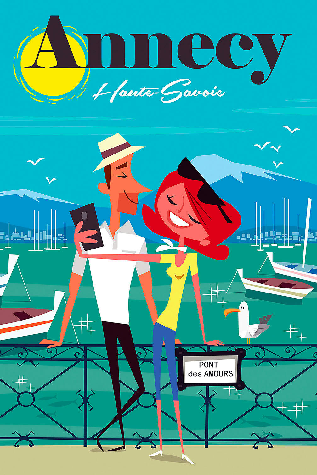 - Tableau le pont des amours annecy imprimé sur toile 60x90cm