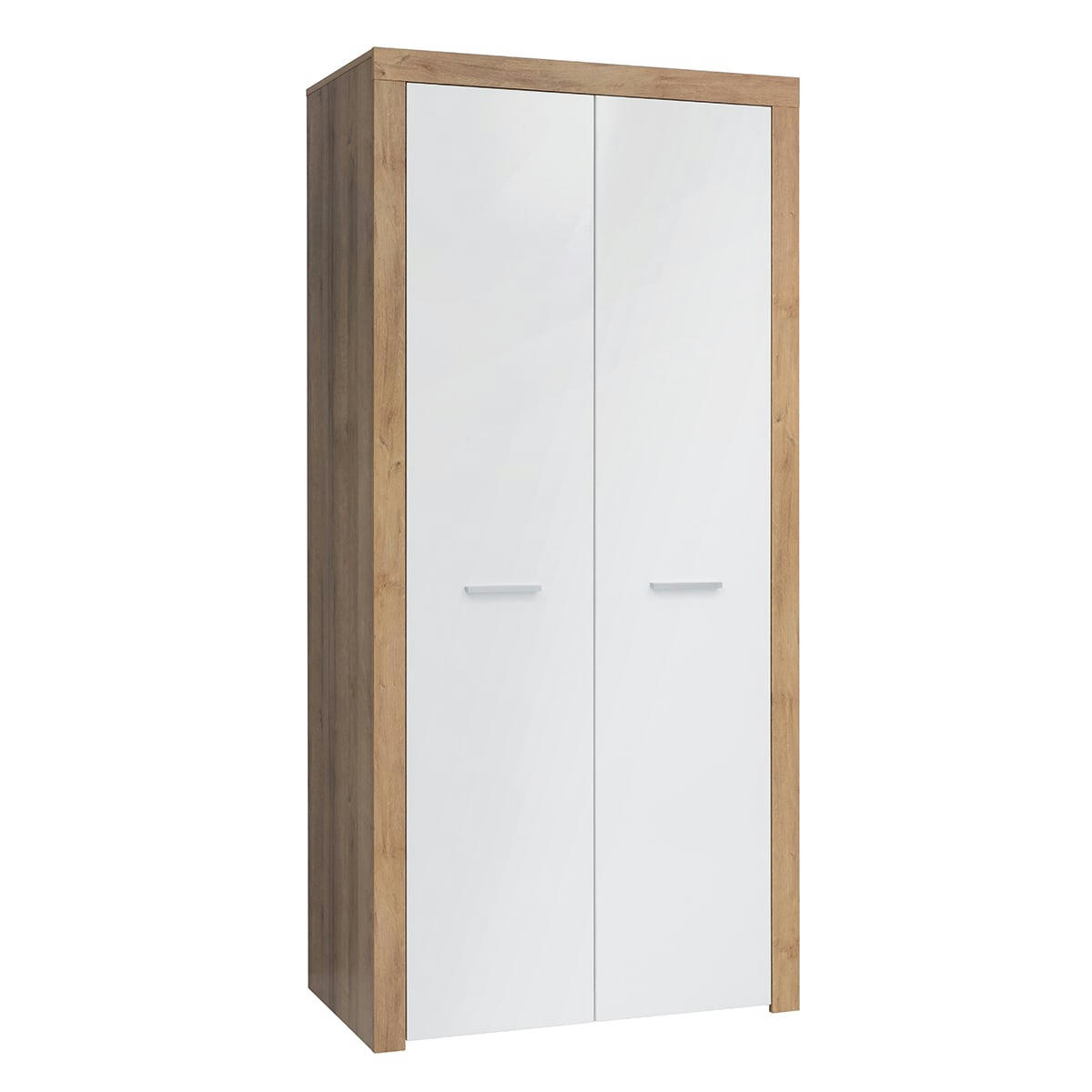 - Armoire 2 portes blanche et naturelle