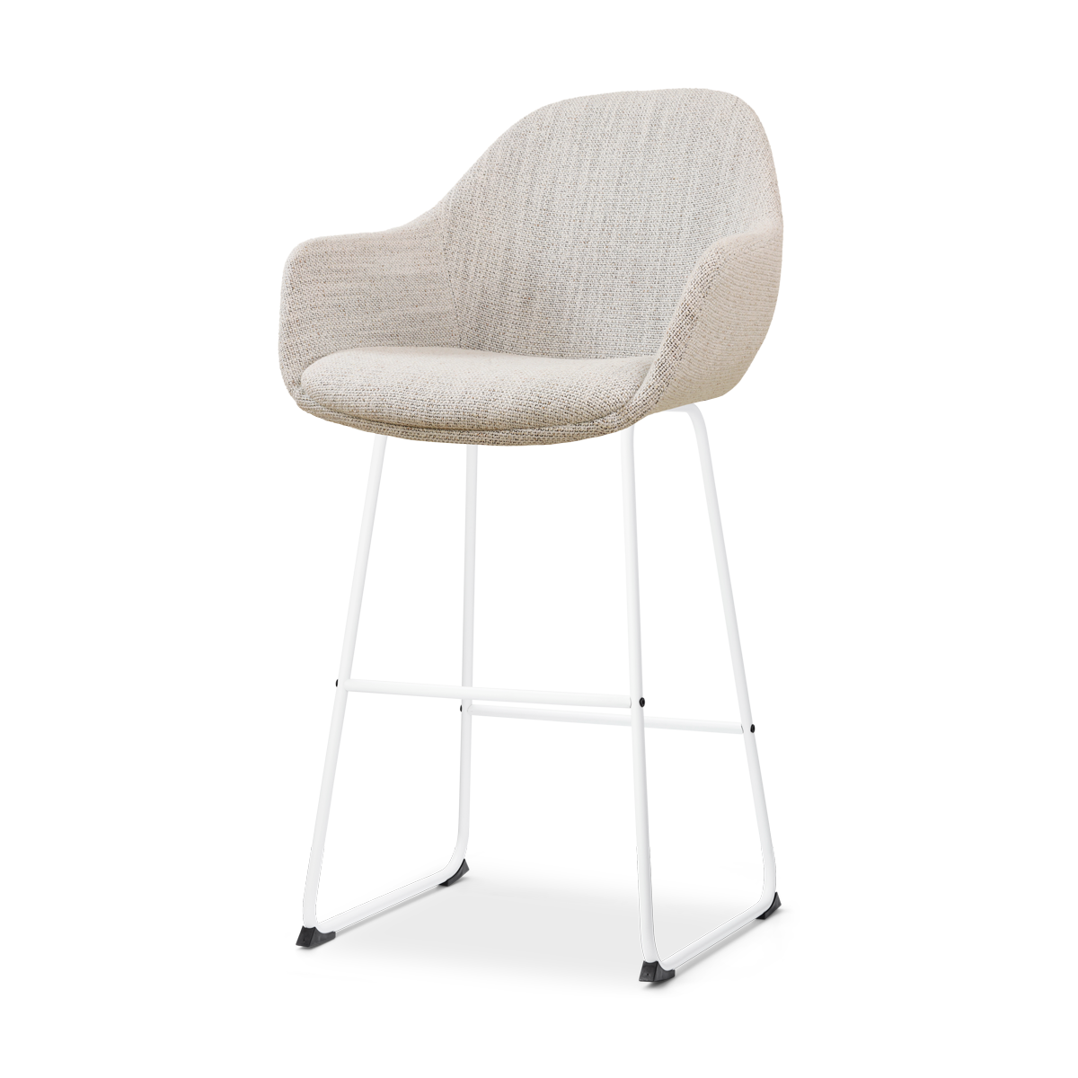 Nolon Nino-Mae Barkruk Beige Gemêleerd - met Armleuning - Wit - 75 cm