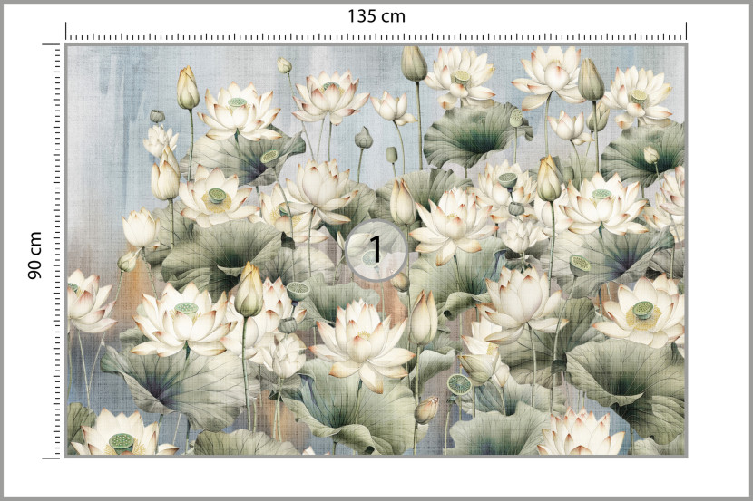 Fototapeta Do Jadalni Kwiaty i liście lotosu 135x90cm