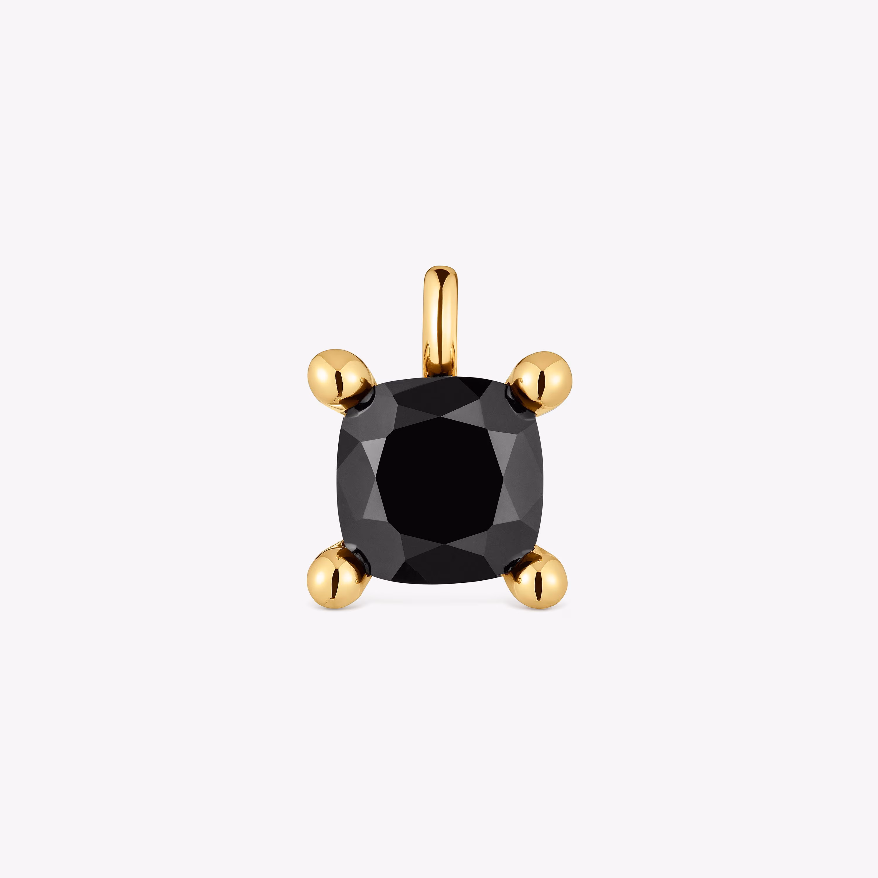 Colgante pequeño con baño de oro 18 kt sobre plata y ónix Color Black