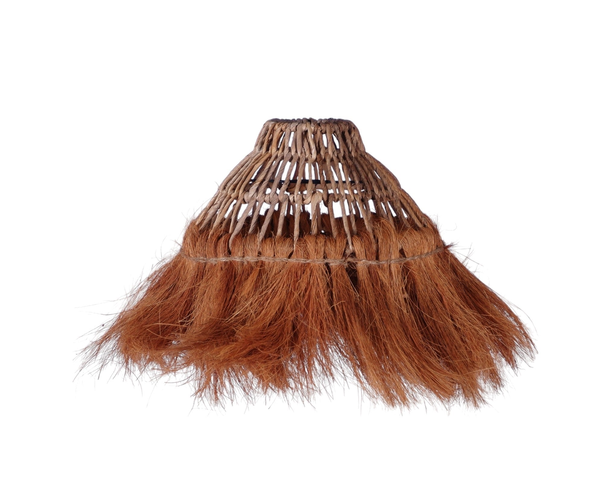 Furnilux Handgemaakte Hanglamp van Bananenvezel – Duurzaam & Natuurlijk Design - Top 10cm -Bodem 30cm - Hoogte 22cm