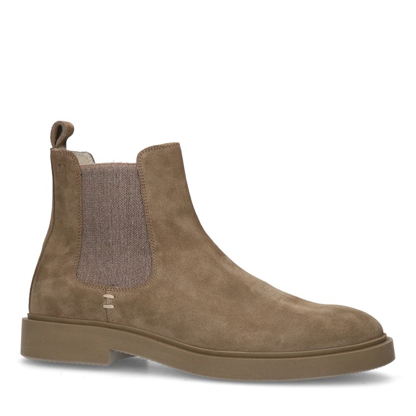 Manfield Beige suède chelsea boots