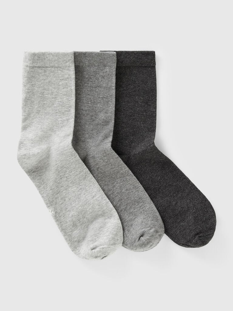 Three pairs of long stretch cotton socks
