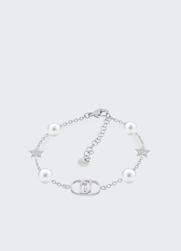 Bracciale con perle sintetiche