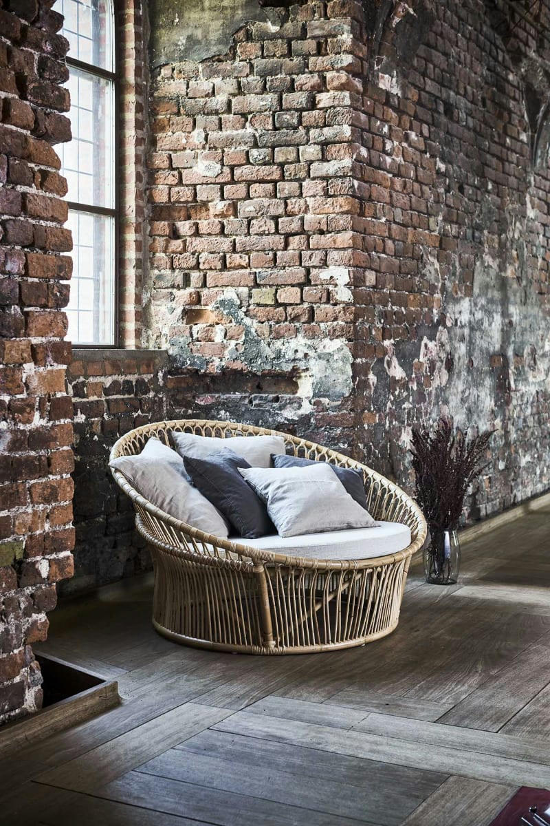 LOVENEST - Canapé rond 1/2 places en rotin