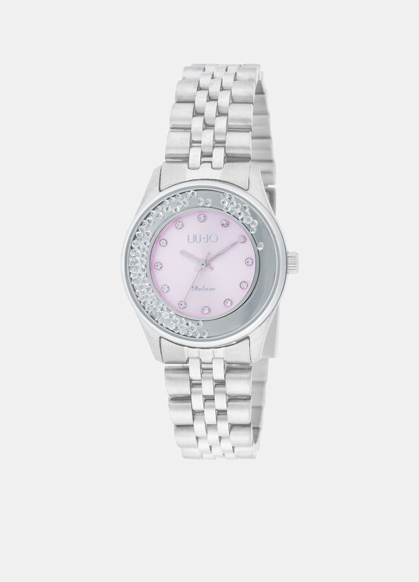 Orologio in acciaio con brill