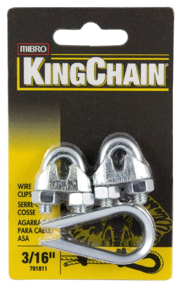 Wire Rope Clip & Thimble, 3/16-in