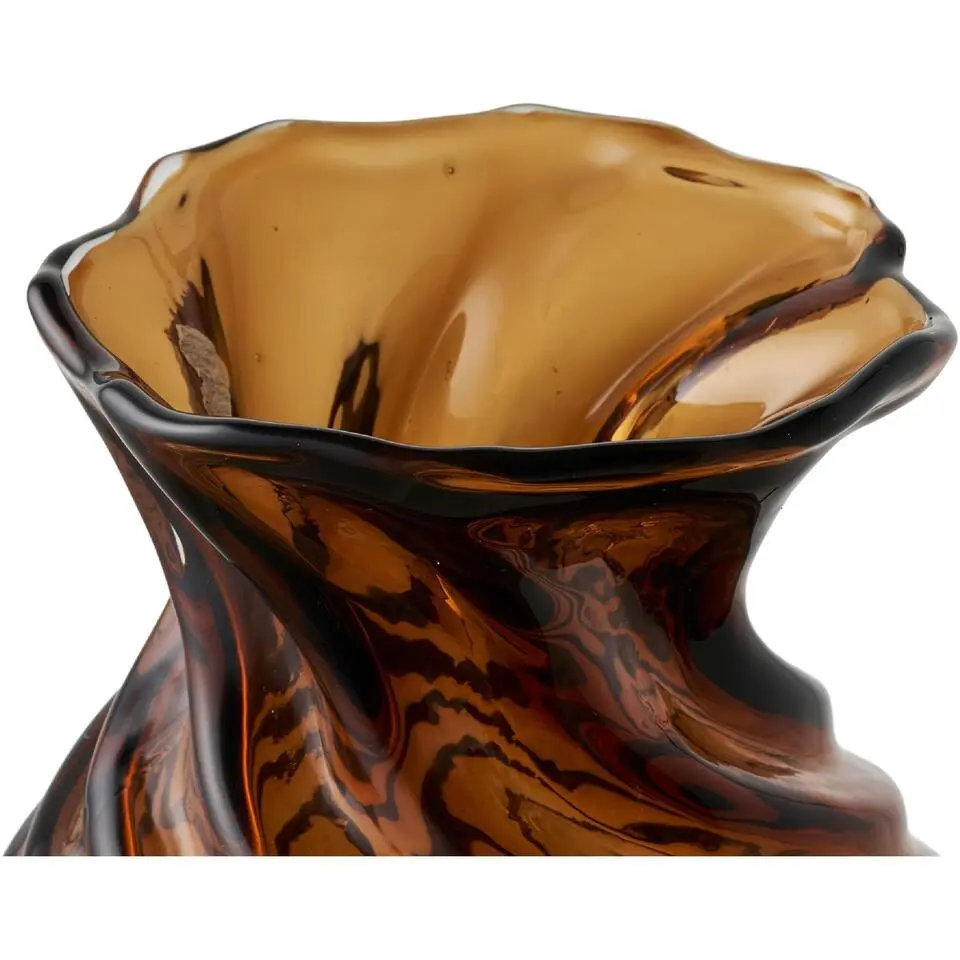 Nest of Nora Vaas mondgeblazen glas &Oslash;16x18.5 cm - Smoked Brown