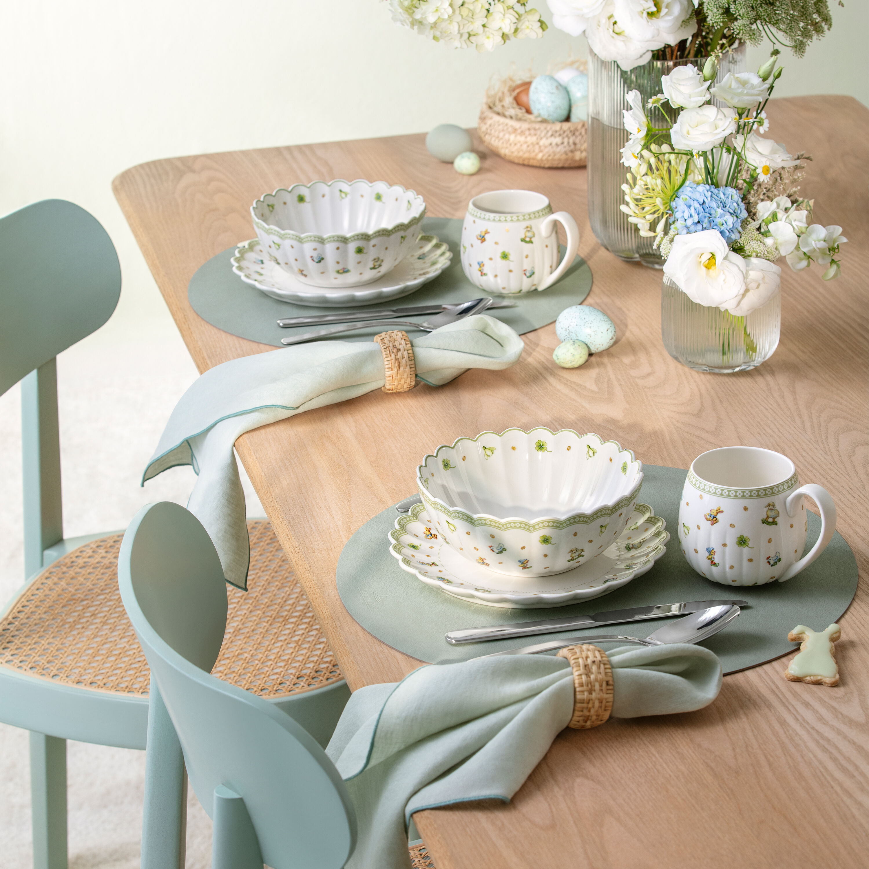 Easter Delight Dinnerware set - Green, Premium Porcelain