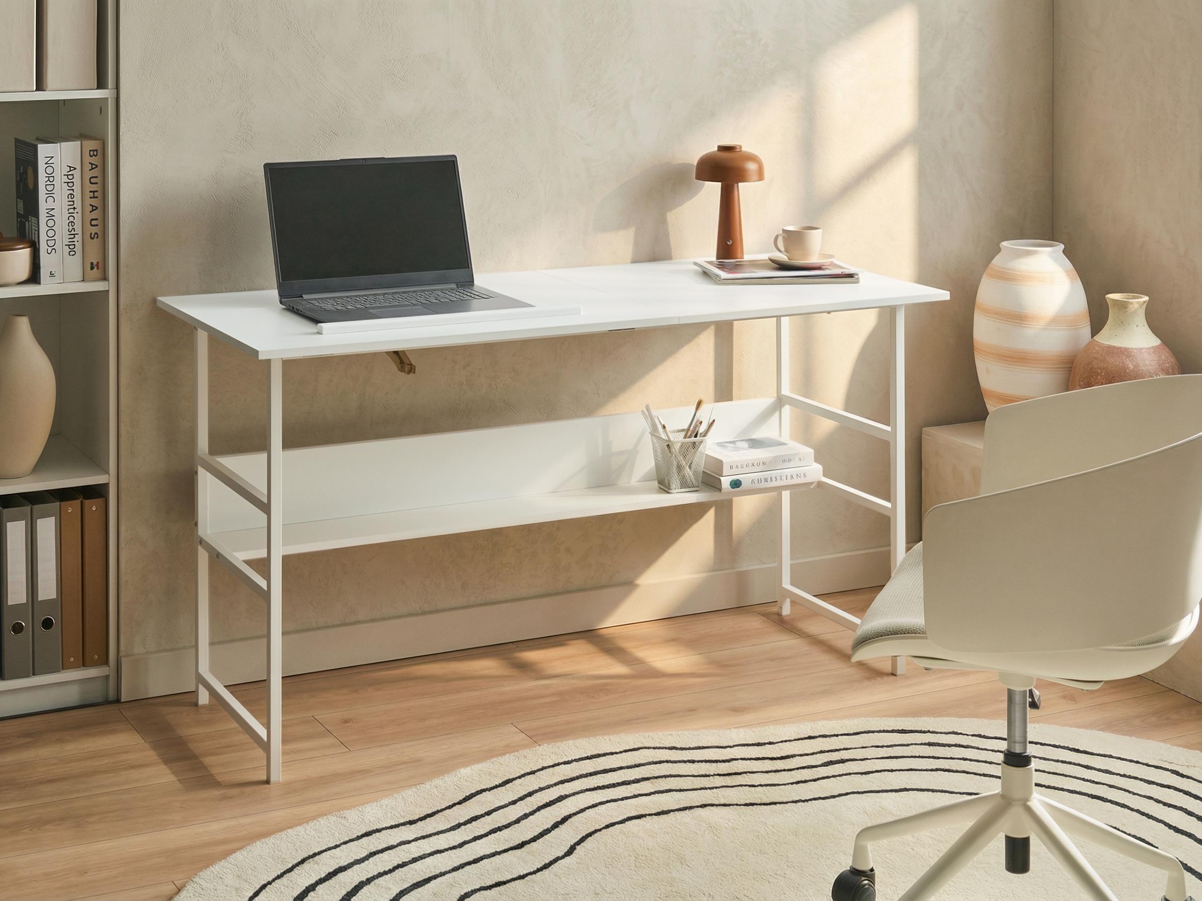 Home Office Desk ORAN White 140 cm 60 cm