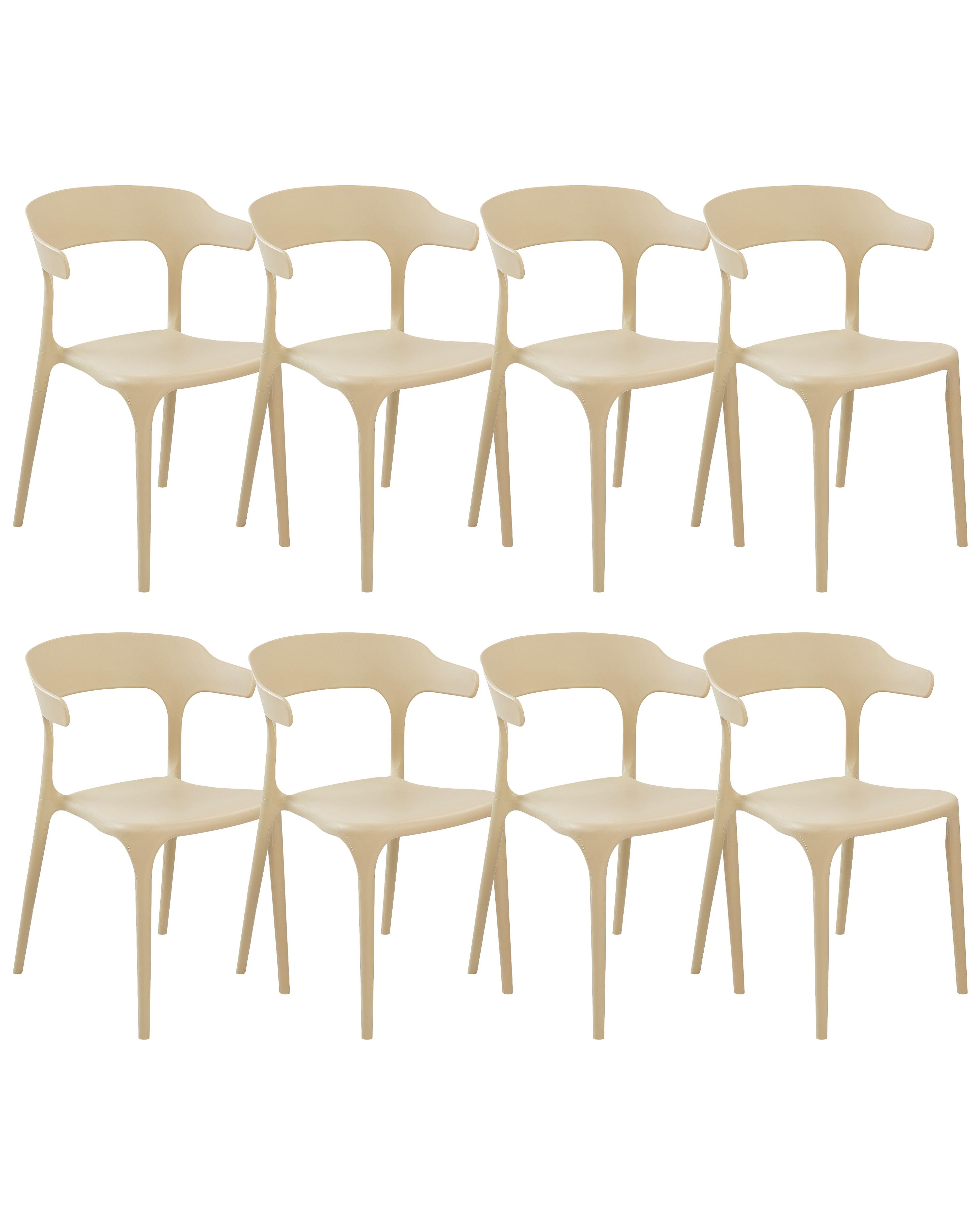 Set of 4 Garden Chairs GUBBIO Sand Beige