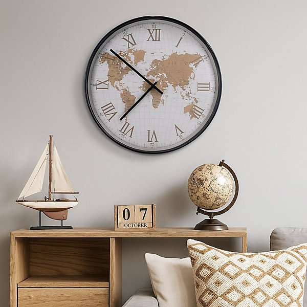 Horloge planisphère vitrée50cm