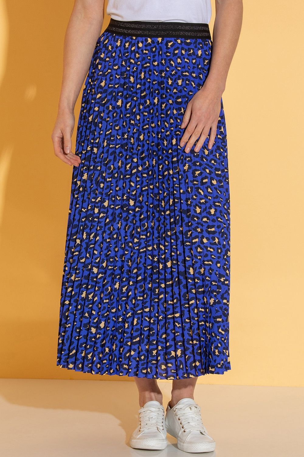 Klass. Animal Print Pleated Maxi Skirt