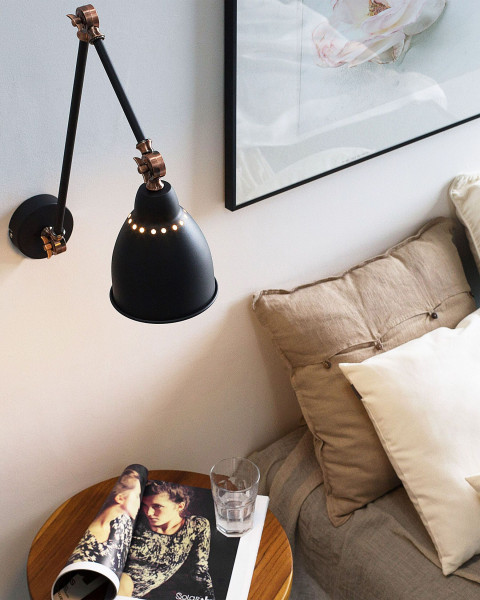 Kinkiet lampa ścienna metalowa czarny