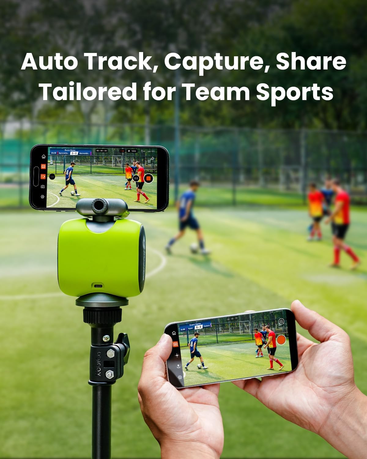 XbotGo Chameleon AI Auto Sports Action Camera - 4K 60FPS Soccer Camera and Basketball Tracking Camera for Team Sports  Live Streaming  No Subscription  Works with iOS & Android (Lava Graphite)